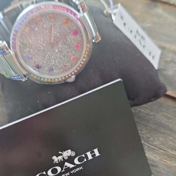 Coach Silver Watch with Sparkling Face and Metallic Band main image 9